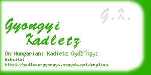 gyongyi kadletz business card